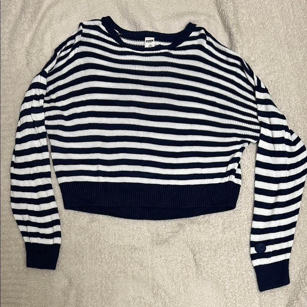 Striped Navy and White Sweater